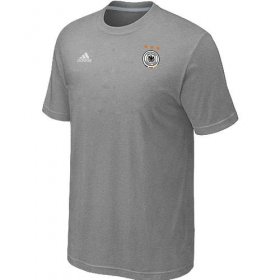 Wholesale Cheap Adidas Germany 2014 World Small Logo Soccer T-Shirt Light Grey