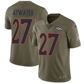 Wholesale Cheap Nike Broncos #27 Steve Atwater Olive Youth Stitched NFL Limited 2017 Salute to Service Jersey
