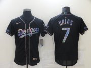 Wholesale Cheap Men Los Angeles Dodgers 7 Urias Black Colorful Edition Elite 2021 Nike MLB Jersey