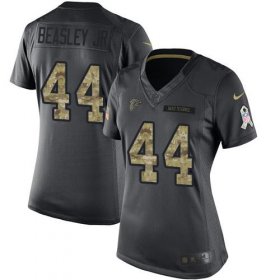 Wholesale Cheap Nike Falcons #44 Vic Beasley Jr Black Women\'s Stitched NFL Limited 2016 Salute to Service Jersey