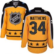 Wholesale Cheap Maple Leafs #34 Auston Matthews Yellow 2017 All-Star Atlantic Division Stitched Youth NHL Jersey