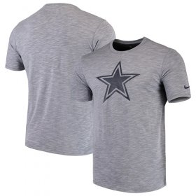 Wholesale Cheap Men\'s Dallas Cowboys Nike Heathered Gray Sideline Cotton Slub Performance T-Shirt