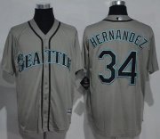 Wholesale Cheap Mariners #34 Felix Hernandez Grey New Cool Base Stitched MLB Jersey