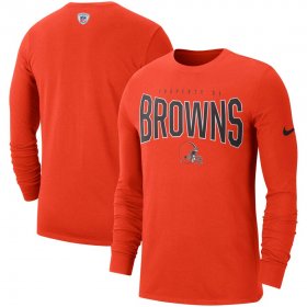 Wholesale Cheap Cleveland Browns Nike Sideline Property Of Performance Long Sleeve T-Shirt Orange