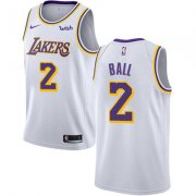 Wholesale Cheap Nike Los Angeles Lakers #2 Lonzo Ball White NBA Swingman Association Edition Jersey