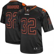 Wholesale Cheap Nike Browns #32 Jim Brown Lights Out Black Men's Stitched NFL Elite Jersey