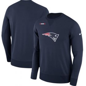 Wholesale Cheap Men\'s New England Patriots Nike Navy Sideline Team Logo Performance Sweatshirt