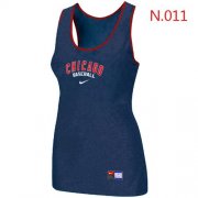 Wholesale Cheap Women's Nike Chicago Cubs Tri-Blend Racerback Stretch Tank Top Blue