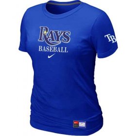 Wholesale Cheap Women\'s Tampa Bay Rays Nike Short Sleeve Practice MLB T-Shirt Blue