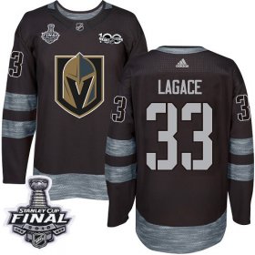 Wholesale Cheap Adidas Golden Knights #33 Maxime Lagace Black 1917-2017 100th Anniversary 2018 Stanley Cup Final Stitched NHL Jersey