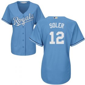 Wholesale Cheap Royals #12 Jorge Soler Light Blue Alternate Women\'s Stitched MLB Jersey