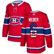 Wholesale Cheap Adidas Canadiens #6 Shea Weber Red Home Authentic USA Flag Stitched NHL Jersey