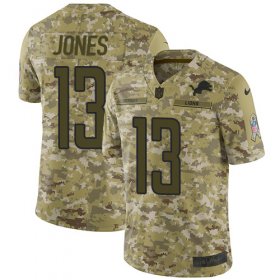 Wholesale Cheap Nike Lions #13 T.J. Jones Camo Youth Stitched NFL Limited 2018 Salute to Service Jersey