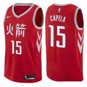 Wholesale Cheap Houston Rockets #15 Clint Capela Red Nike NBA Men\'s Stitched Swingman Jersey City Edition