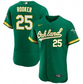 Cheap Men\'s Oakland Athletics #25 Brent Rooker Green Flex Base Stitched Jersey
