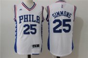 Wholesale Cheap Men's Philadelphia 76ers #25 Ben Simmons White Revolution 30 Swingman Basketball Jersey