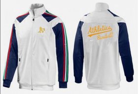 Wholesale Cheap MLB Oakland Athletics Zip Jacket White