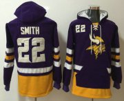 Wholesale Cheap Men's Minnesota Vikings #22 Harrison Smith NEW Purple Pocket Stitched NFL Pullover Hoodie