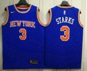 Wholesale Cheap Men's New York Knicks #3 John Starks New Blue 2017-2018 Nike Swingman Stitched NBA Jersey