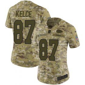 Wholesale Cheap Nike Chiefs #87 Travis Kelce Camo Women\'s Stitched NFL Limited 2018 Salute to Service Jersey