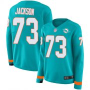 Wholesale Cheap Nike Dolphins #73 Austin Jackson Aqua Green Team Color Women's Stitched NFL Limited Therma Long Sleeve Jersey
