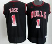 Wholesale Cheap Chicago Bulls #1 Derrick Rose 2012 Vibe Black Fashion Jersey