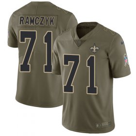 Wholesale Cheap Nike Saints #71 Ryan Ramczyk Olive Men\'s Stitched NFL Limited 2017 Salute To Service Jersey
