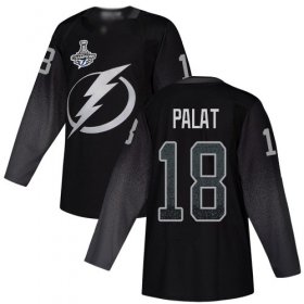 Cheap Adidas Lightning #18 Ondrej Palat Black Alternate Authentic Youth 2020 Stanley Cup Champions Stitched NHL Jersey