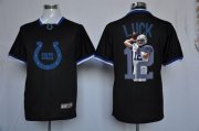 Wholesale Cheap Nike Colts #12 Andrew Luck Black Men's NFL Game All Star Fashion Jersey