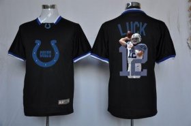 Wholesale Cheap Nike Colts #12 Andrew Luck Black Men\'s NFL Game All Star Fashion Jersey