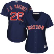 Wholesale Cheap Red Sox #28 J. D. Martinez Navy Blue Alternate 2018 World Series Women's Stitched MLB Jersey