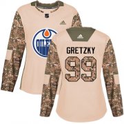 Wholesale Cheap Adidas Oilers #99 Wayne Gretzky Camo Authentic 2017 Veterans Day Women's Stitched NHL Jersey