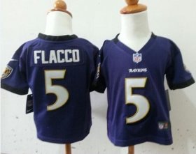 Wholesale Cheap Toddler Nike Ravens #5 Joe Flacco Purple Team Color Stitched NFL Elite Jersey