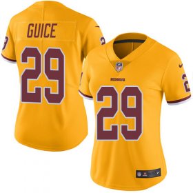 Wholesale Cheap Nike Redskins #29 Derrius Guice Gold Women\'s Stitched NFL Limited Rush Jersey