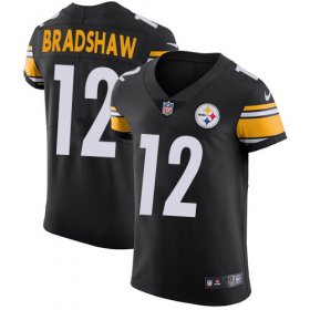 Wholesale Cheap Nike Steelers #12 Terry Bradshaw Black Team Color Men\'s Stitched NFL Vapor Untouchable Elite Jersey
