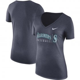 Wholesale Cheap Seattle Mariners Nike Women\'s Tri-Blend Practice T-Shirt Navy