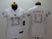 Wholesale Cheap Nike Giants #13 Odell Beckham Jr Royal White Women's Stitched NFL Limited Platinum Jersey