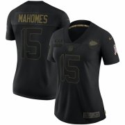 Cheap Kansas City Chiefs #15 Patrick Mahomes Nike Women's 2020 Salute To Service Limited Jersey Black