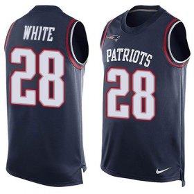 Wholesale Cheap Nike Patriots #28 James White Navy Blue Team Color Men\'s Stitched NFL Limited Tank Top Jersey