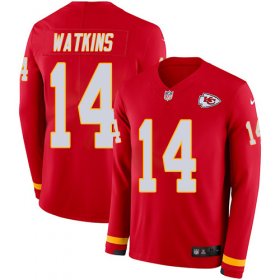 Wholesale Cheap Nike Chiefs #14 Sammy Watkins Red Team Color Men\'s Stitched NFL Limited Therma Long Sleeve Jersey