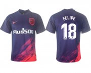 Wholesale Cheap Men 2021-2022 Club Atletico Madrid away aaa version purple 18 Soccer Jersey