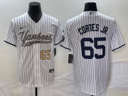 Wholesale Cheap Men's New York Yankees #65 Nestor Cortes Jr Number White With Patch Cool Base Stitched Baseball Jersey