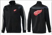 Wholesale Cheap NHL Detroit Red Wings Zip Jackets Black-2