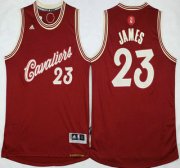 Wholesale Cheap Men's Cleveland Cavaliers #23 LeBron James Revolution 30 Swingman 2015 Christmas Day Red Jersey