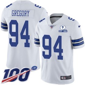 Wholesale Cheap Nike Cowboys #94 Randy Gregory White Men\'s Stitched With Established In 1960 Patch NFL 100th Season Vapor Untouchable Limited Jersey
