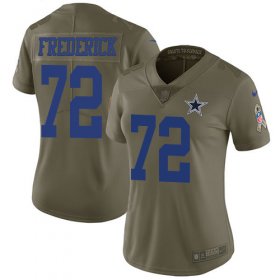 Wholesale Cheap Nike Cowboys #72 Travis Frederick Olive Women\'s Stitched NFL Limited 2017 Salute to Service Jersey