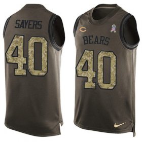 Wholesale Cheap Nike Bears #40 Gale Sayers Green Men\'s Stitched NFL Limited Salute To Service Tank Top Jersey