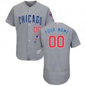 Wholesale Cheap Chicago Cubs Majestic Road Flex Base Authentic Collection Custom Jersey Gray