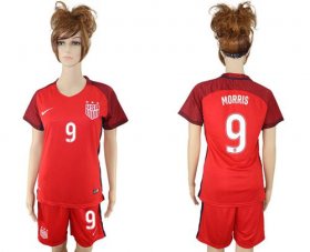 Wholesale Cheap Women\'s USA #9 Morris Away Soccer Country Jersey