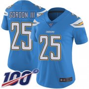 Wholesale Cheap Nike Chargers #25 Melvin Gordon III Electric Blue Alternate Women's Stitched NFL 100th Season Vapor Limited Jersey